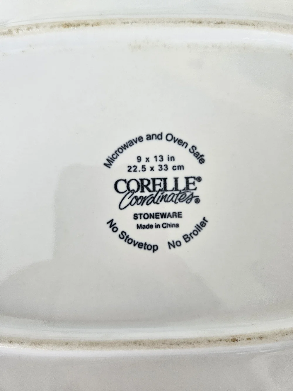 Corelle White Ceramic Baking Dish with Green Ivy Border